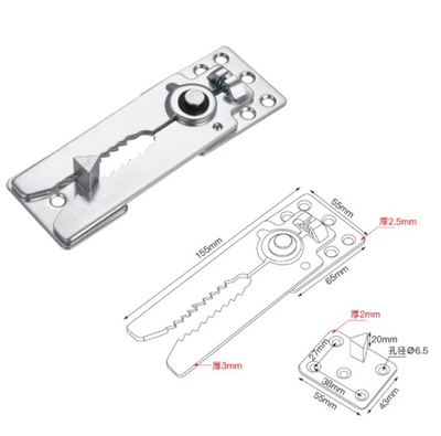 Sectional Connector White Zinc Buckle (Both Sides)